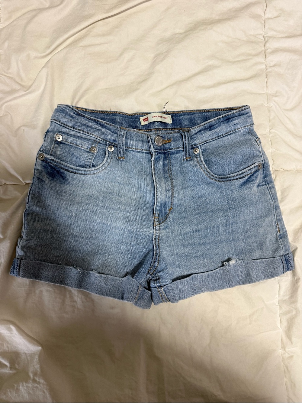 Levi's Light Blue Denim Cuffed kids Shorts